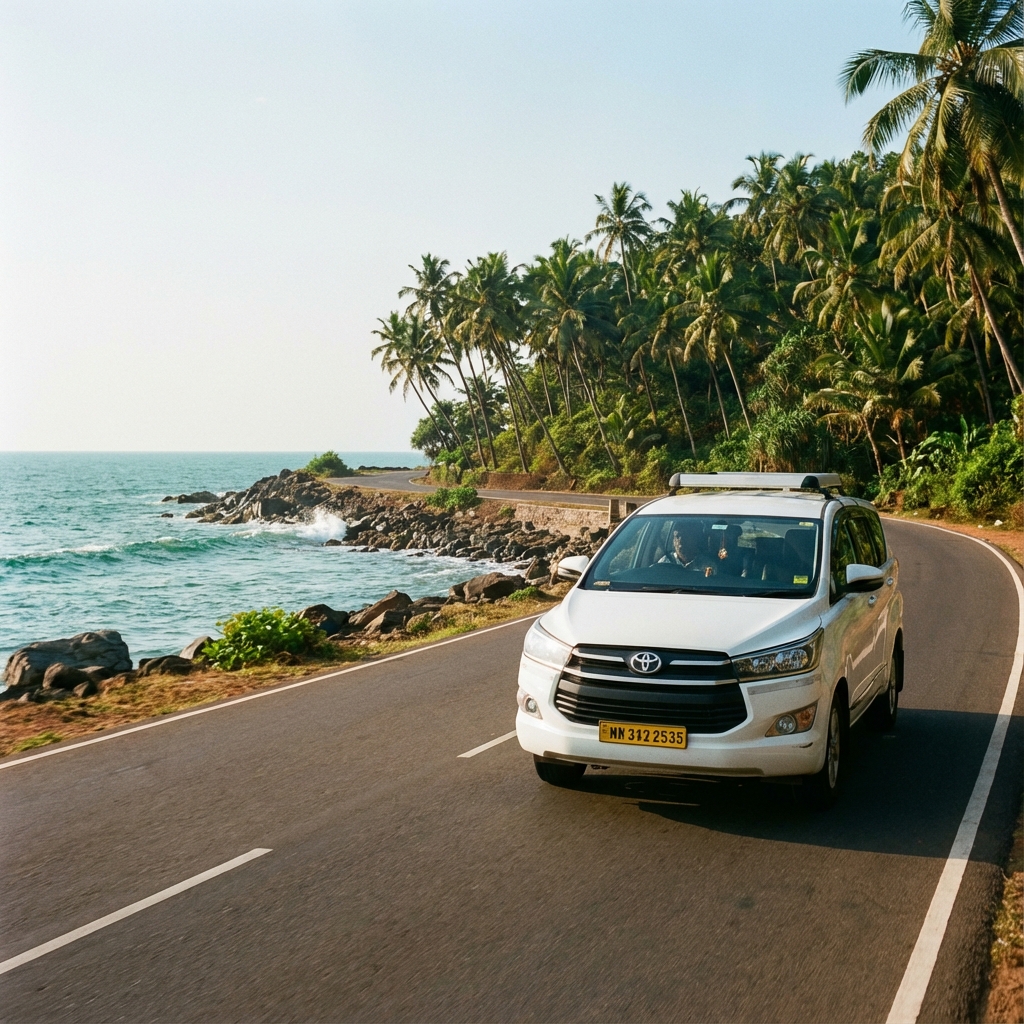 Comfortable AC cab for Bangalore to Murudeshwar road trip on scenic coastal highway