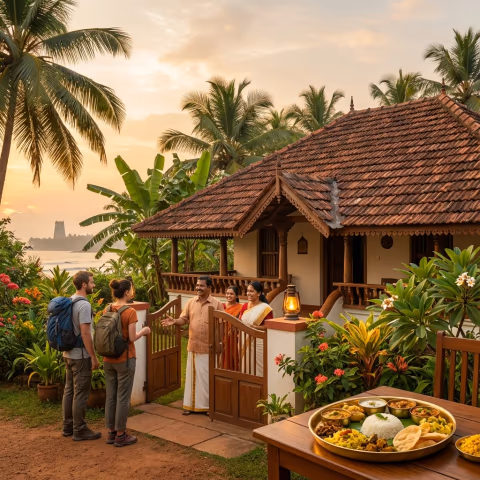 Cozy homestay in Murudeshwar with sea view balcony and local decor