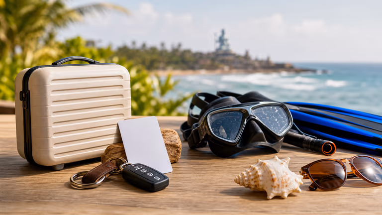 Goa to Murudeshwar package planning with taxi keys, rooms or resort stay, luggage and scuba gear