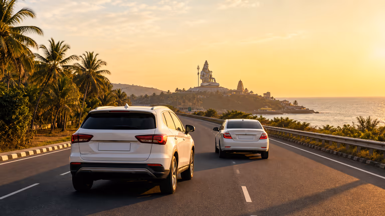 Goa to Murudeshwar by cab on NH66 coastal highway with family-friendly taxi options