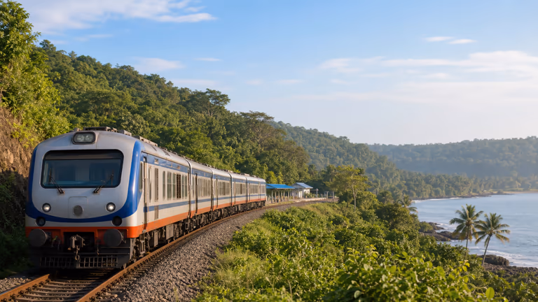Madgaon to Murudeshwar train journey along Konkan Railway coastal route